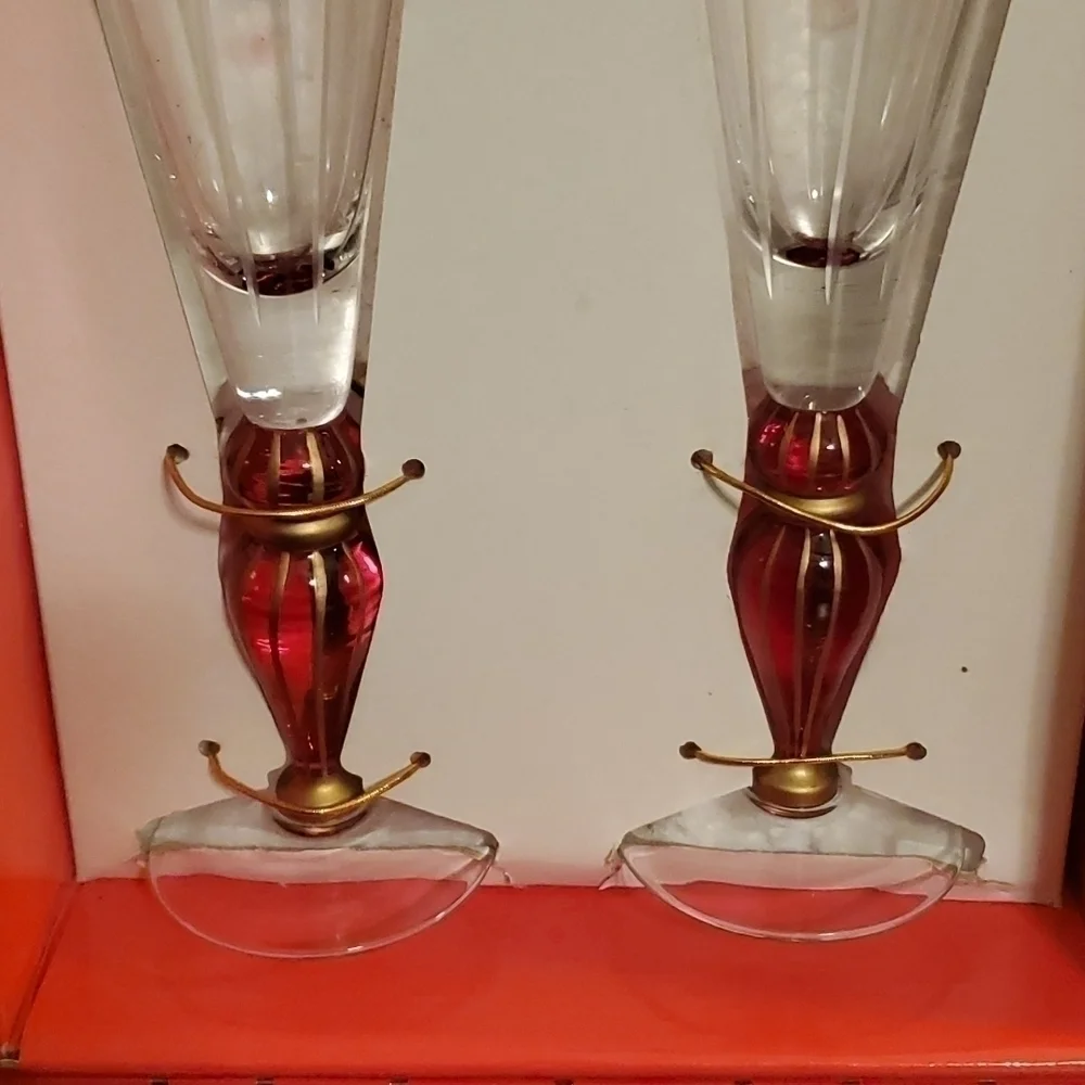 Mo Mo Panache Valentine's Day Champagne Stems Boxed Set NWOT